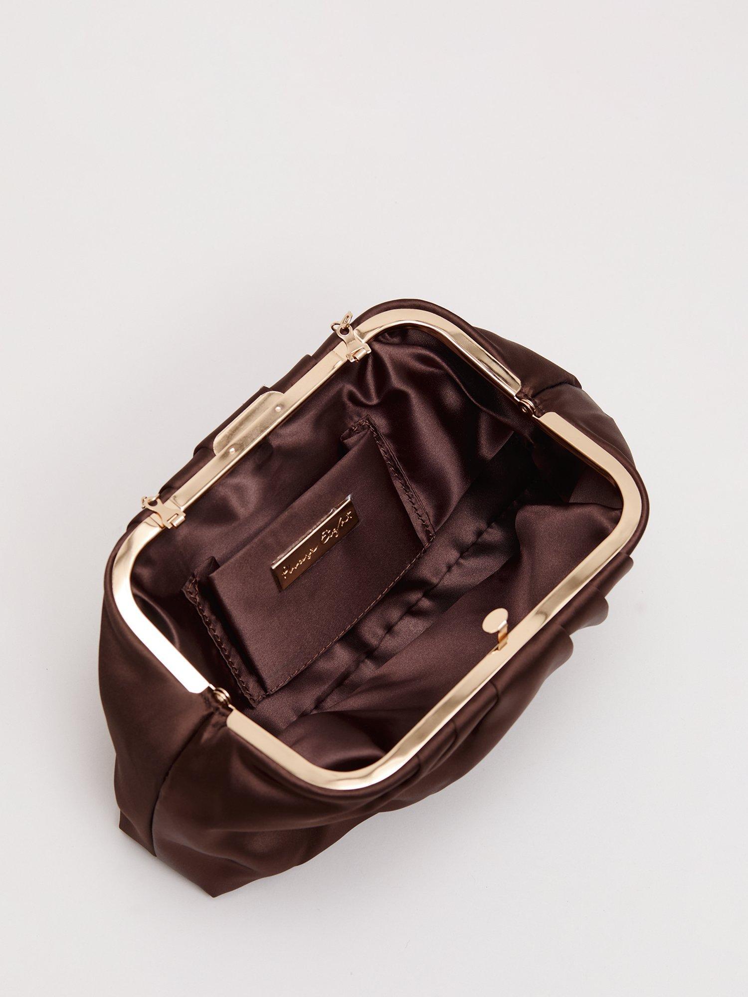 Product image 4 of 9, which shows Phase Eight Satin Clutch Bag, Brown, One Size