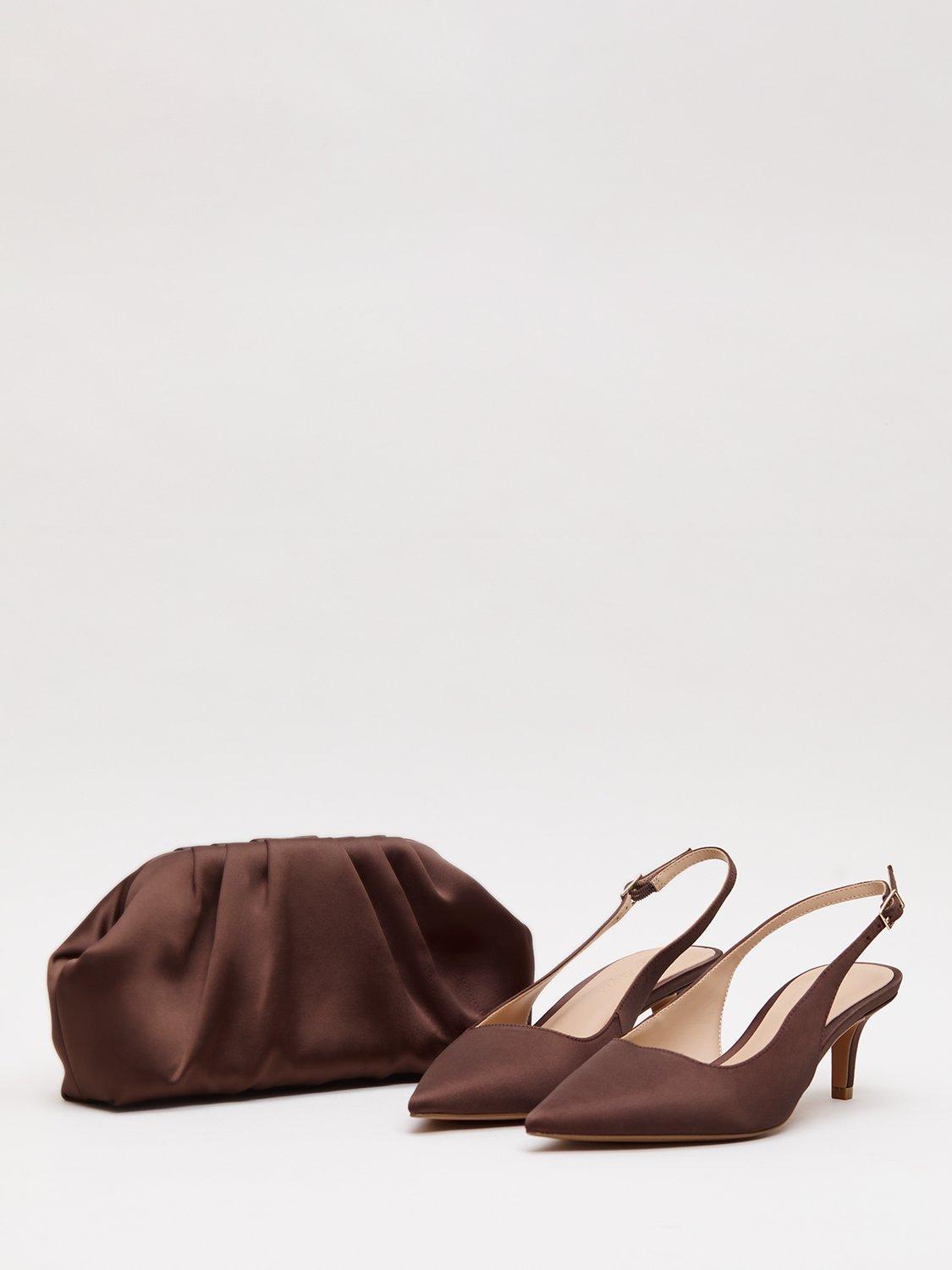 Product image 5 of 9, which shows Phase Eight Satin Clutch Bag, Brown, One Size