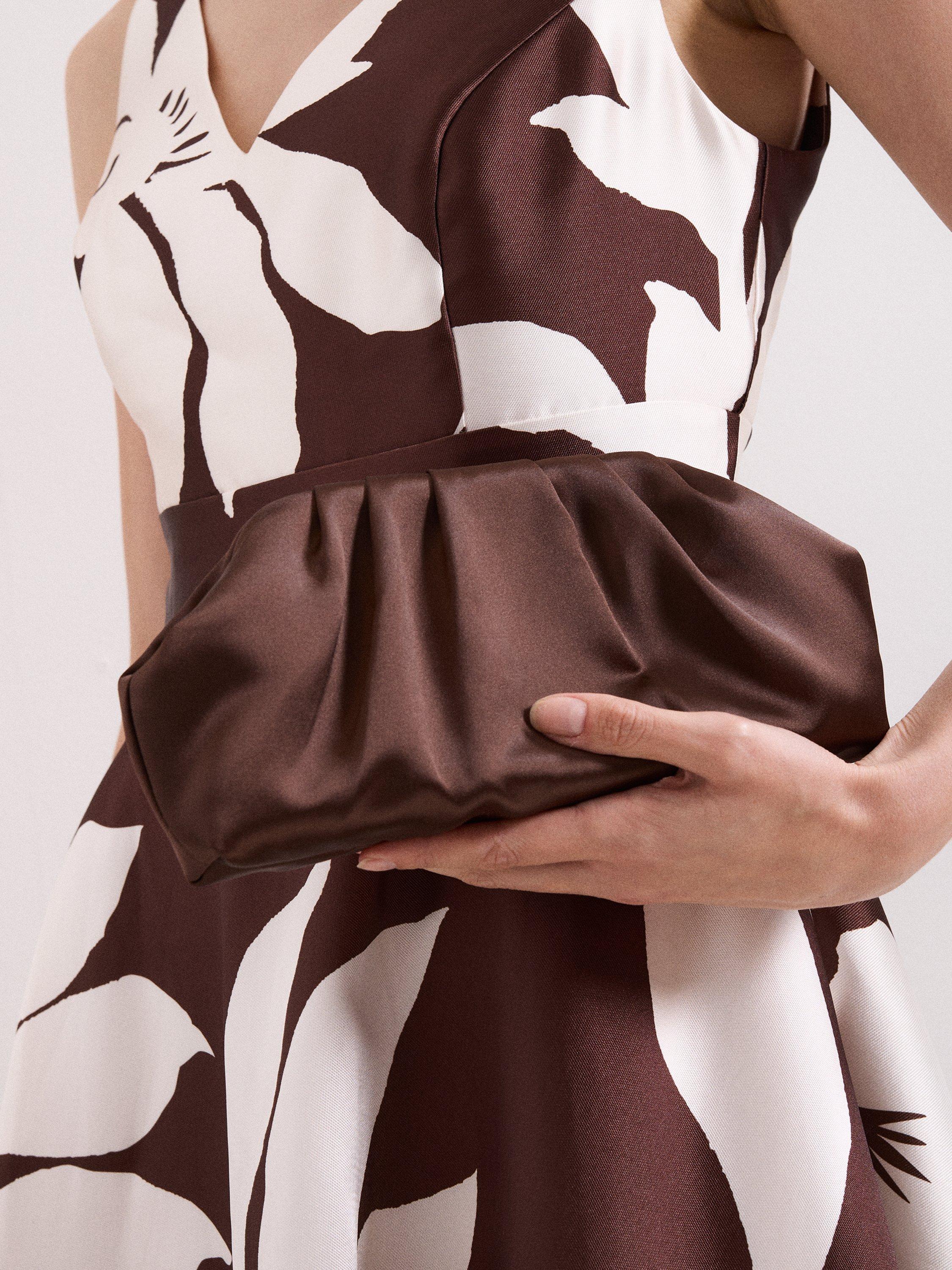 Product image 7 of 9, which shows Phase Eight Satin Clutch Bag, Brown, One Size