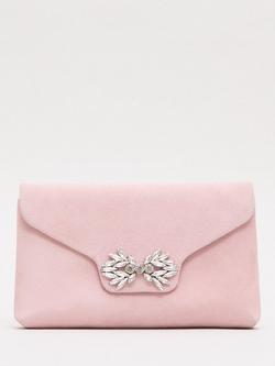 Phase Eight Sparkle Pure Suede Clutch Bag, Pale Pink, Pale Pink