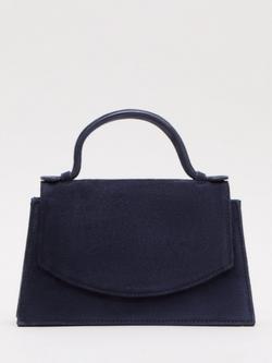 Phase Eight Top Handle Pure Suede Bag, Navy, Navy