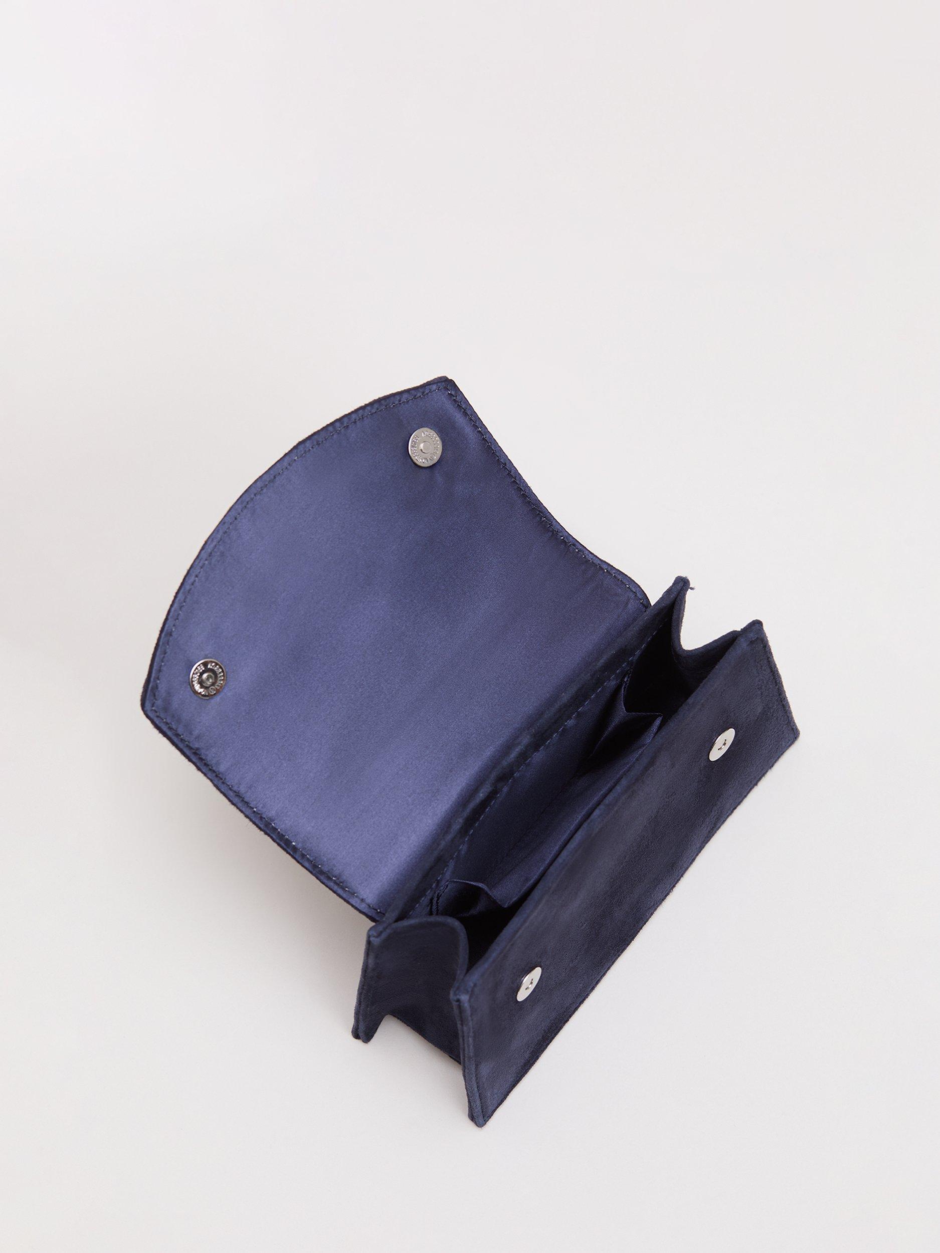 Product image 4 of 8, which shows Phase Eight Top Handle Pure Suede Bag, Navy, One Size