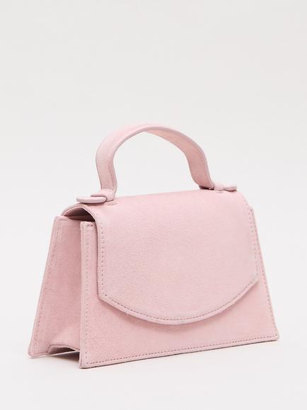 Phase Eight Top Handle Pure Suede Bag, Pale Pink - view 2, Pale Pink