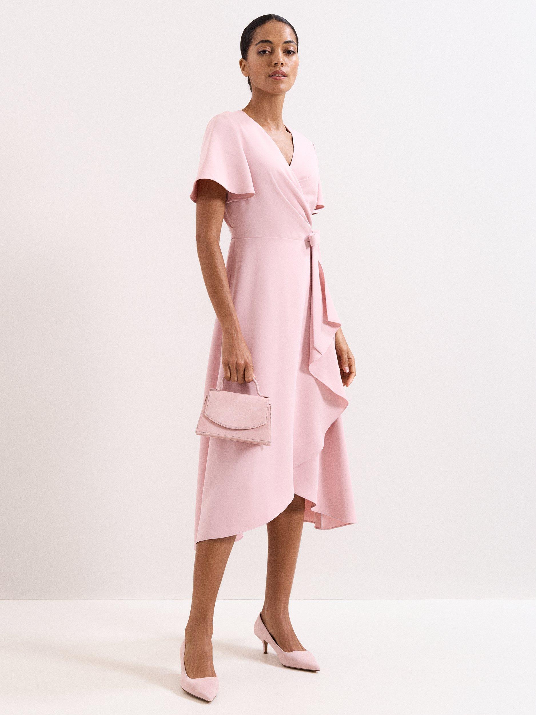 Product image 8 of 8, which shows Phase Eight Top Handle Pure Suede Bag, Pale Pink, One Size