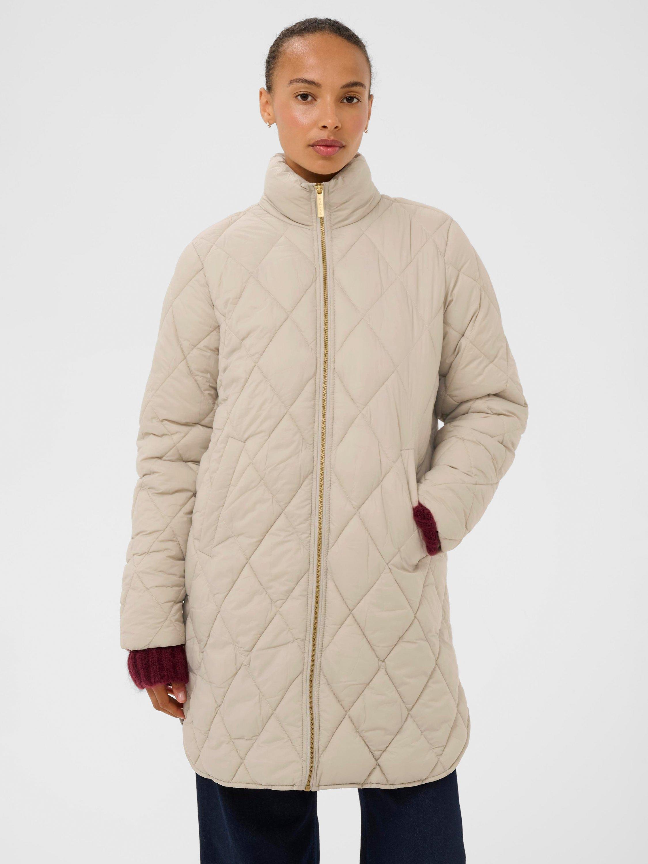 Product image 1 of 6, which shows Part Two Olilas High Neck Zip-Through Jacket, Pure Cashmere, 8