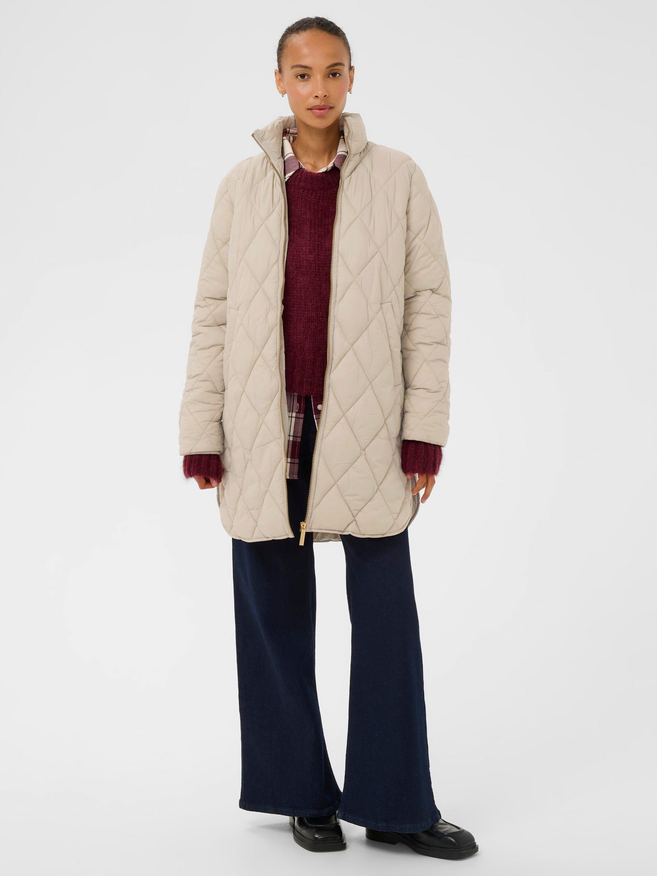 Product image 3 of 6, which shows Part Two Olilas High Neck Zip-Through Jacket, Pure Cashmere, 8