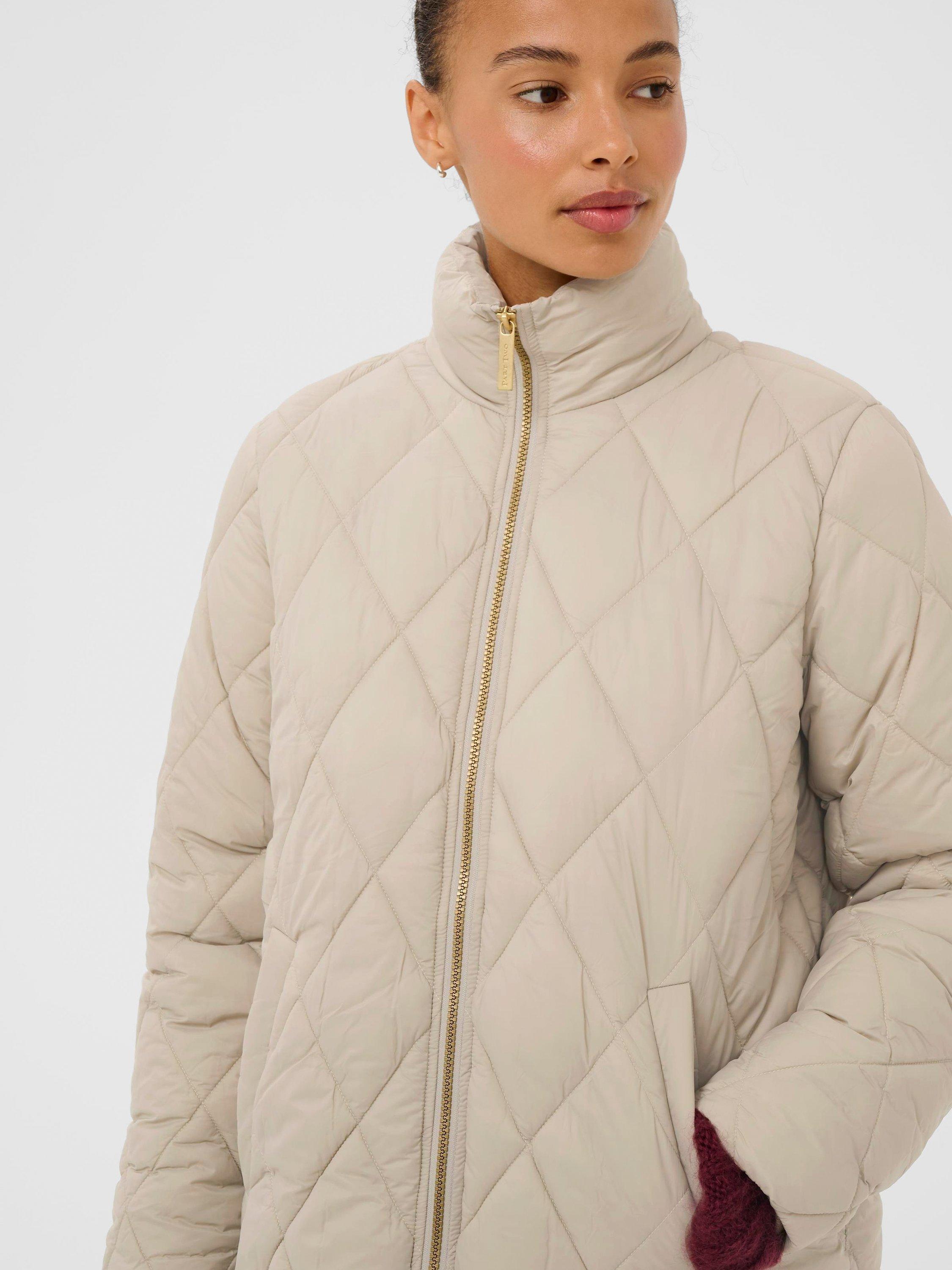 Product image 4 of 6, which shows Part Two Olilas High Neck Zip-Through Jacket, Pure Cashmere, 8