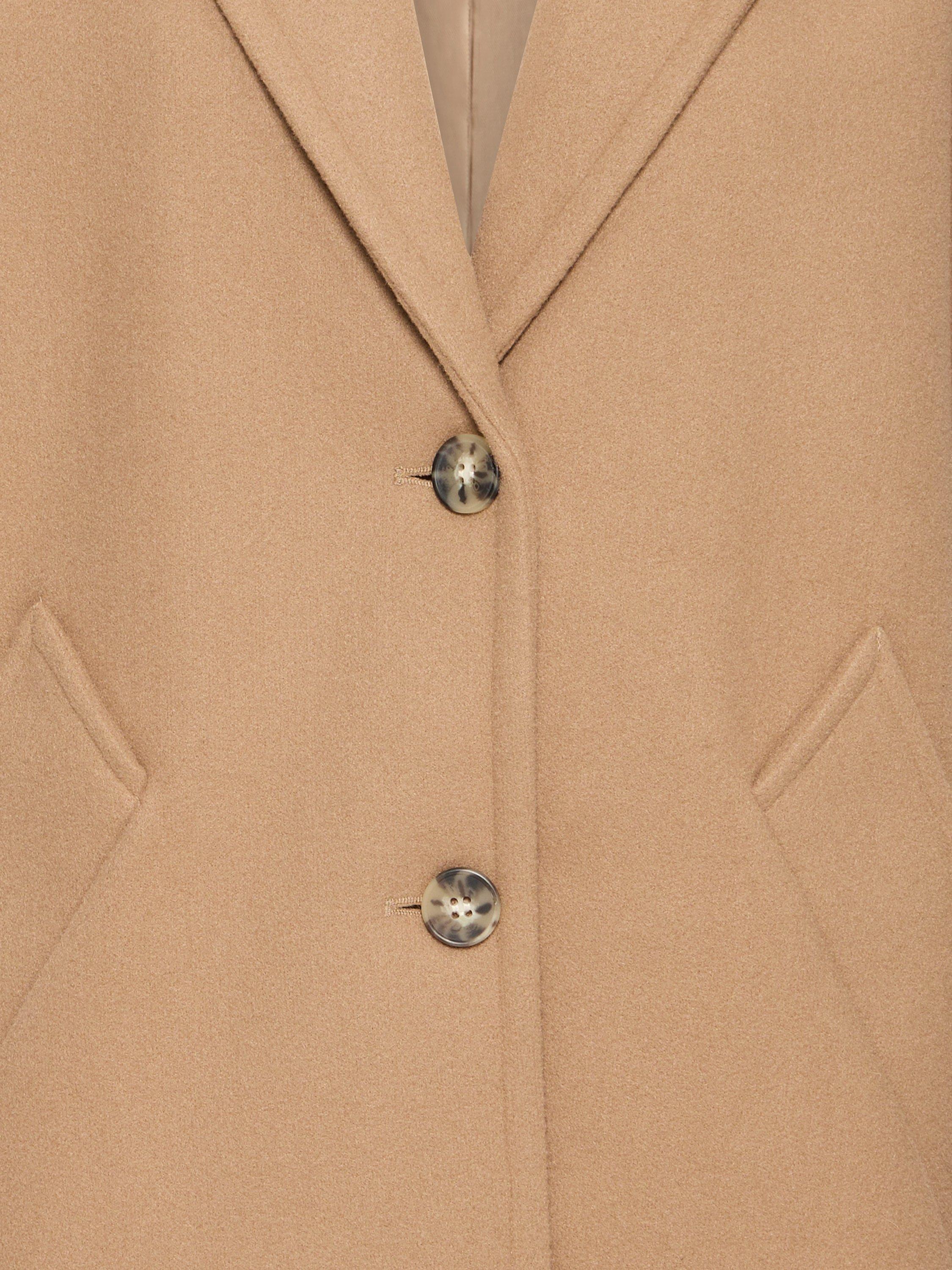 Product image 7 of 7, which shows ICHI Jannet Long Sleeve Collared Coat , Camel, 8