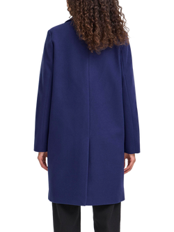 ICHI Jannet Long Sleeve Collared Coat - view 2, Patriot Blue