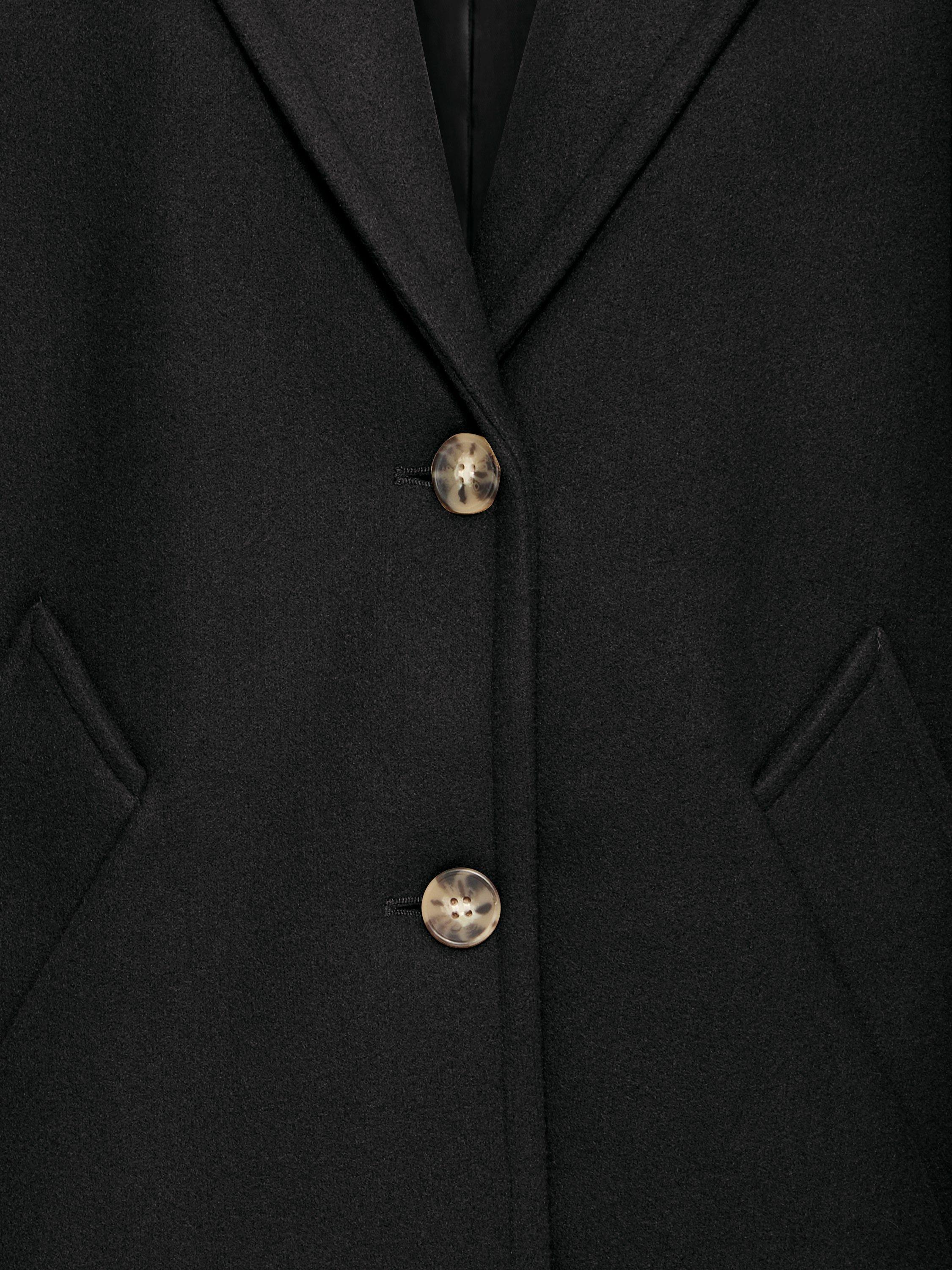 Product image 7 of 7, which shows ICHI Jannet Long Sleeve Collared Coat , Black, 8