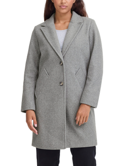 ICHI Jannet Long Sleeve Collared Coat, Grey