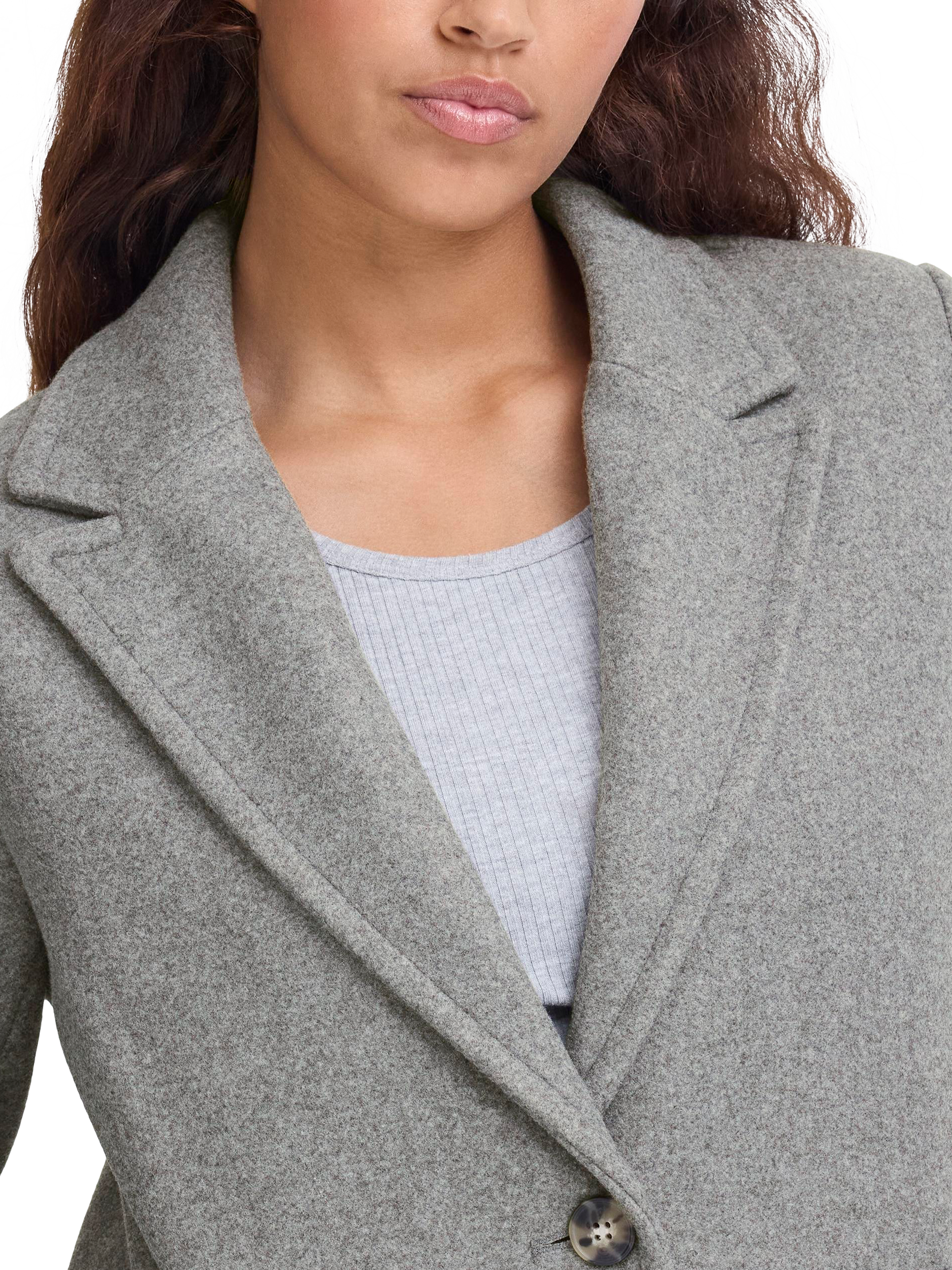 Product image 4 of 7, which shows ICHI Jannet Long Sleeve Collared Coat , Grey, 8