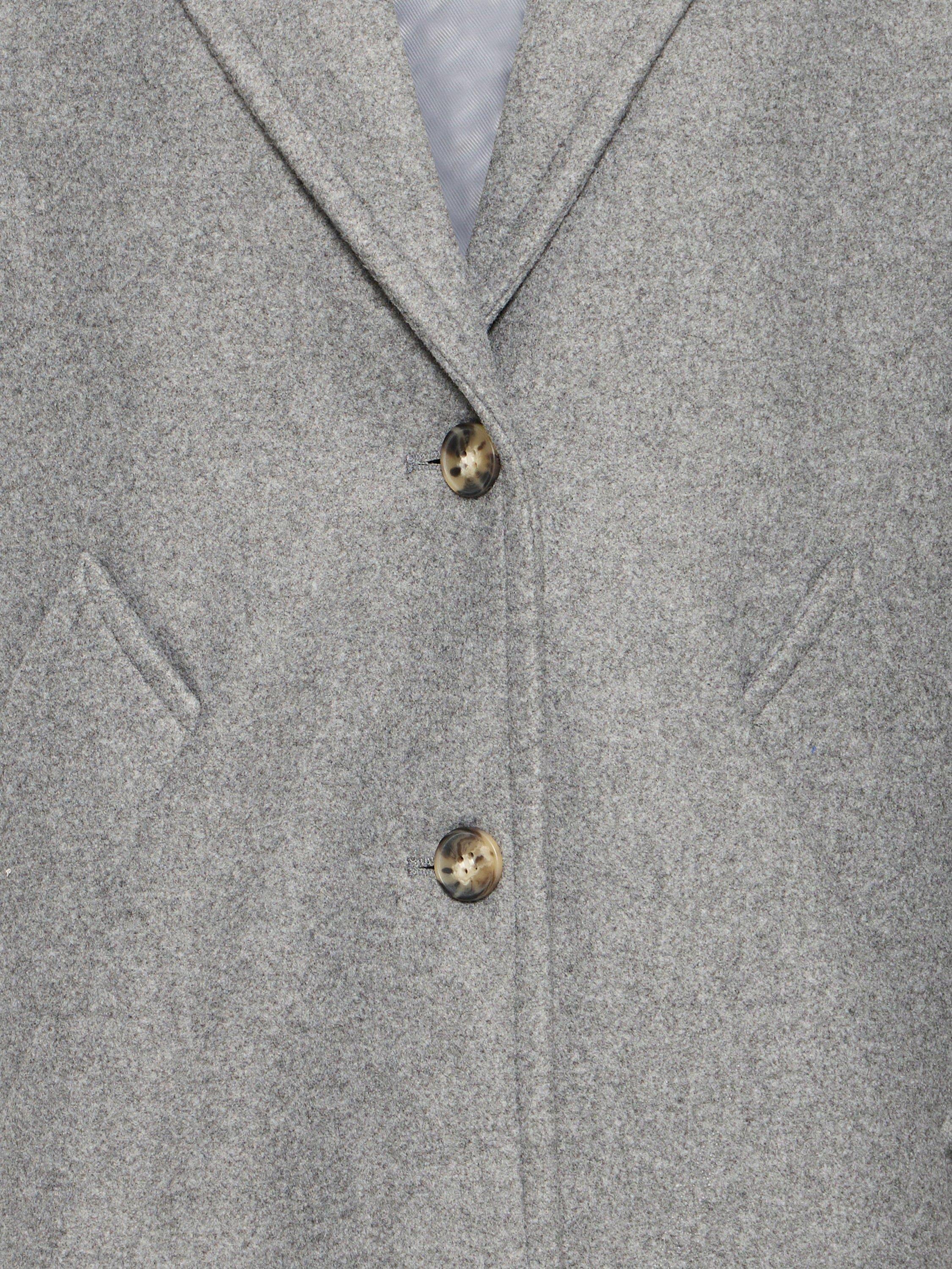 Product image 7 of 7, which shows ICHI Jannet Long Sleeve Collared Coat , Grey, 8