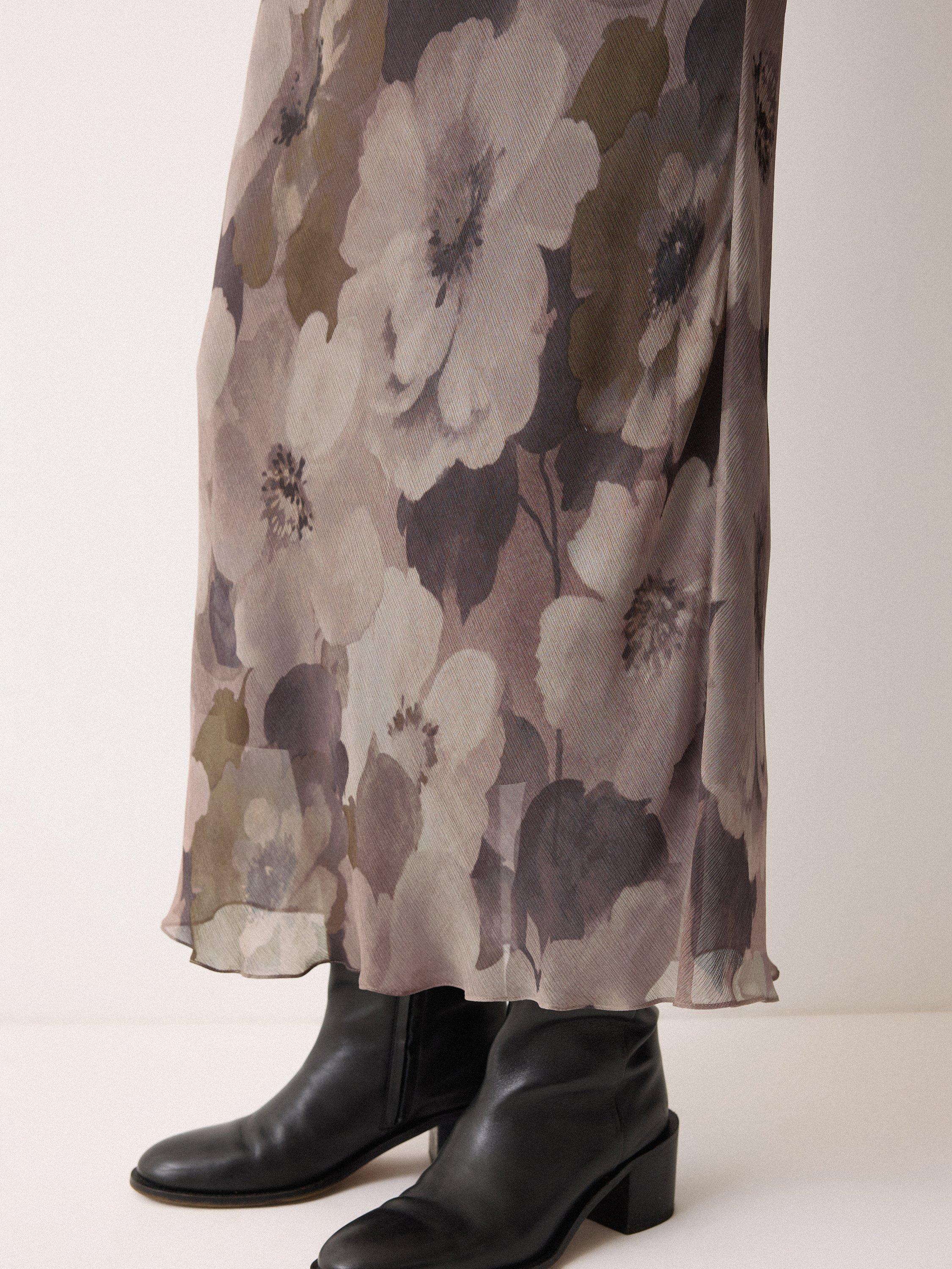 Product image 3 of 5, which shows Jigsaw Antique Floral Midi Skirt, Purple/Multi, 16