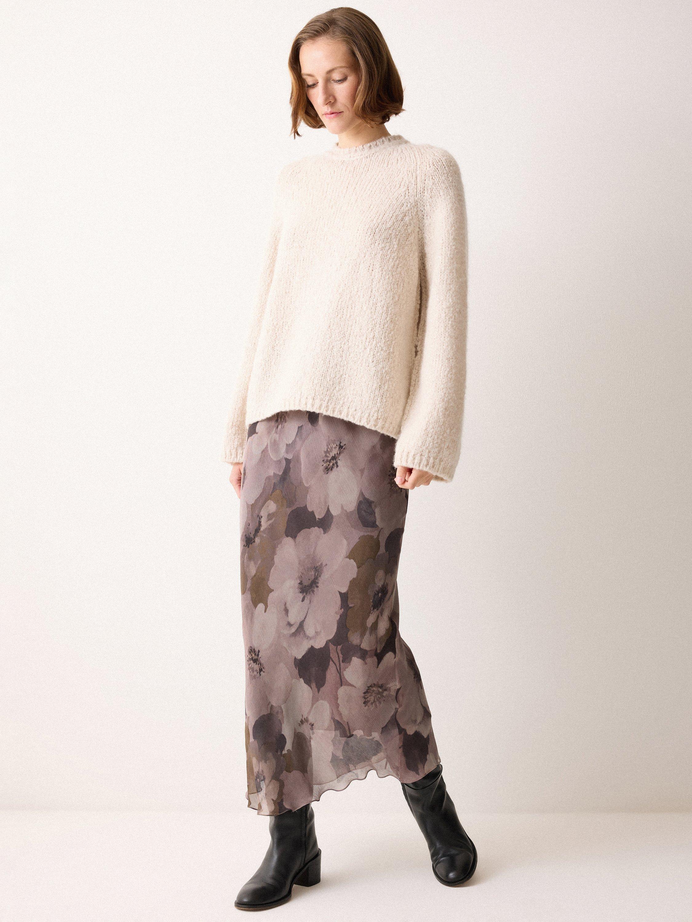 Product image 4 of 5, which shows Jigsaw Antique Floral Midi Skirt, Purple/Multi, 16