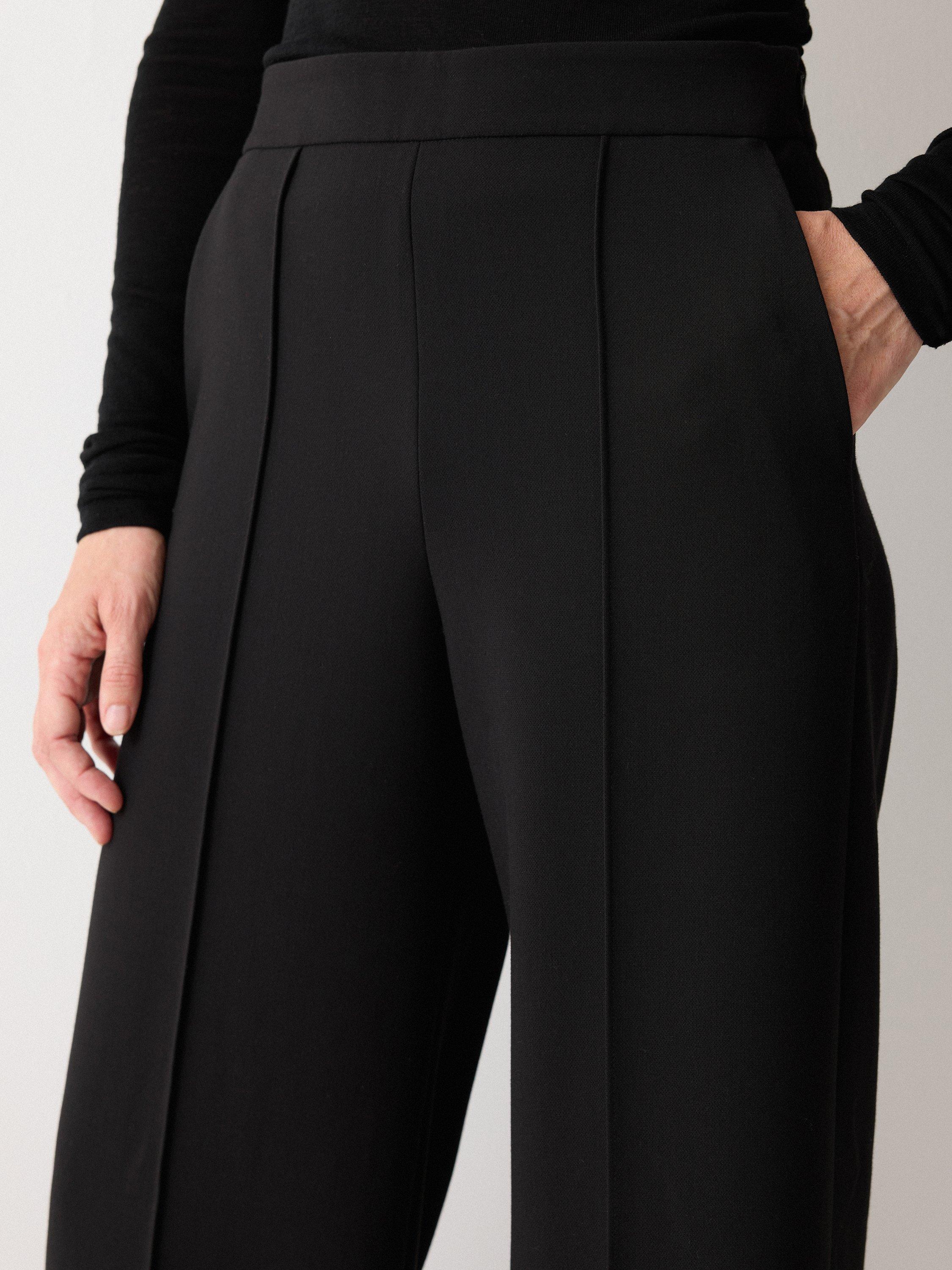 Product image 5 of 5, which shows Jigsaw Modern Crepe Wide Leg Trousers, Black, 6