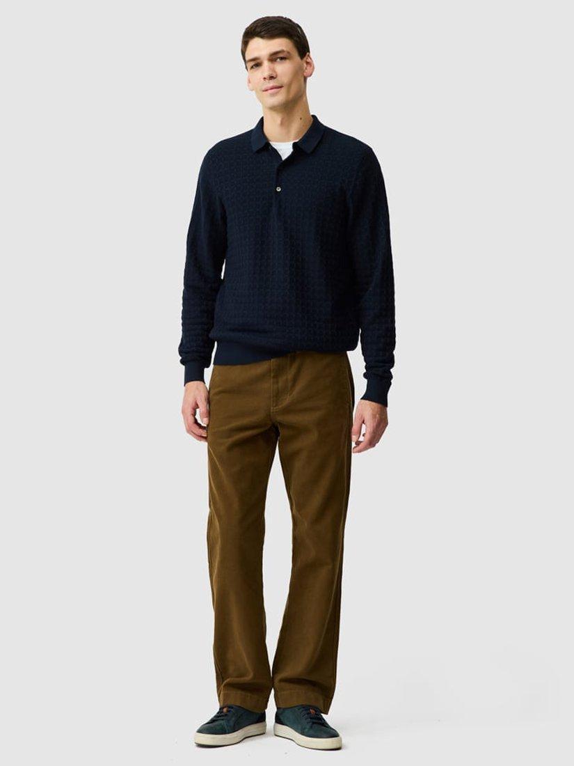 Product image 2 of 6, which shows Rodd & Gunn Clyde Relaxed Fit Trousers, Khaki, 40R