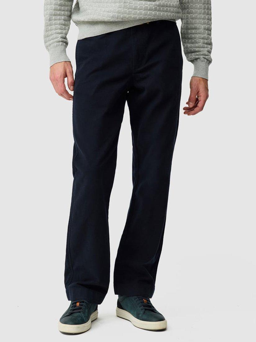 Product image 1 of 6, which shows Rodd & Gunn Clyde Relaxed Fit Trousers, Navy, 28R