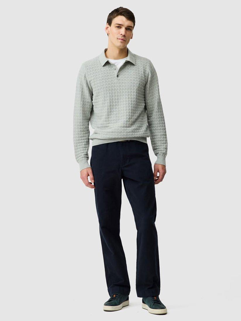 Product image 2 of 6, which shows Rodd & Gunn Clyde Relaxed Fit Trousers, Navy, 28R