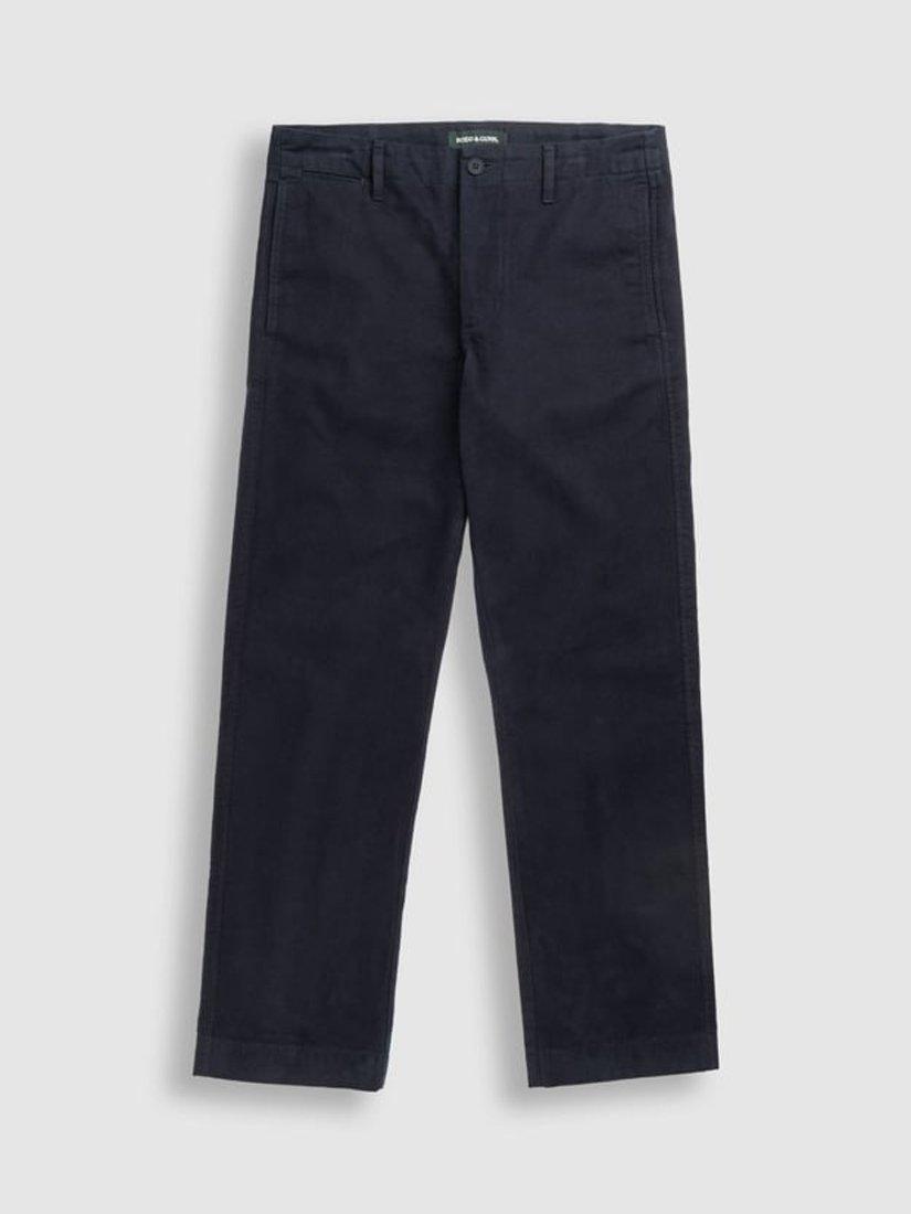 Product image 4 of 6, which shows Rodd & Gunn Clyde Relaxed Fit Trousers, Navy, 28R
