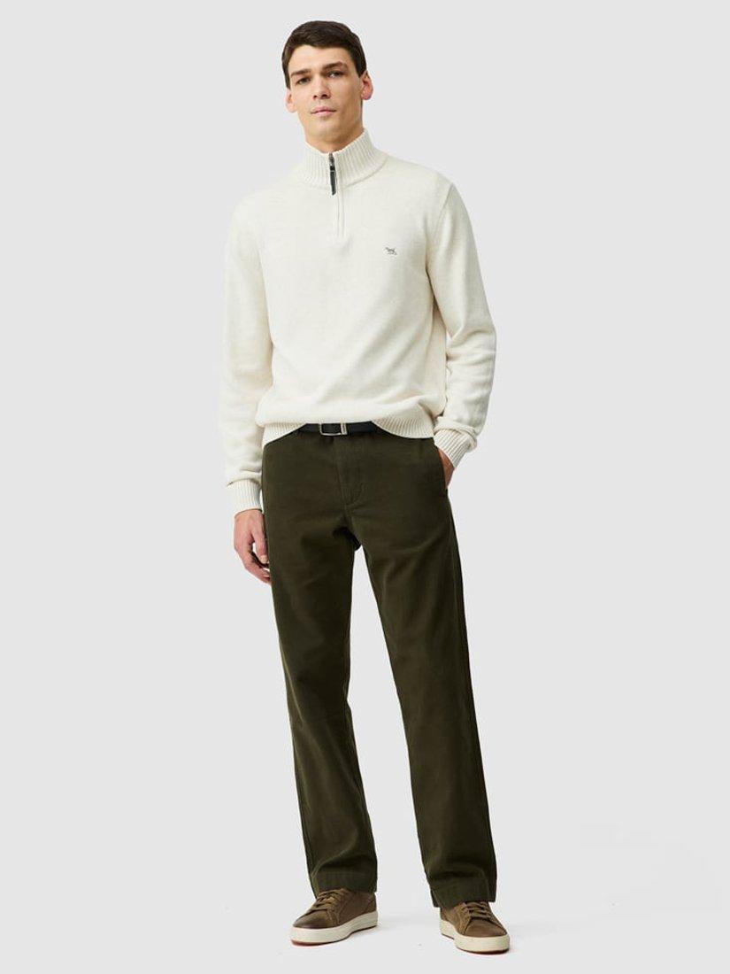 Product image 2 of 6, which shows Rodd & Gunn Clyde Relaxed Fit Trousers, Olive, 28R