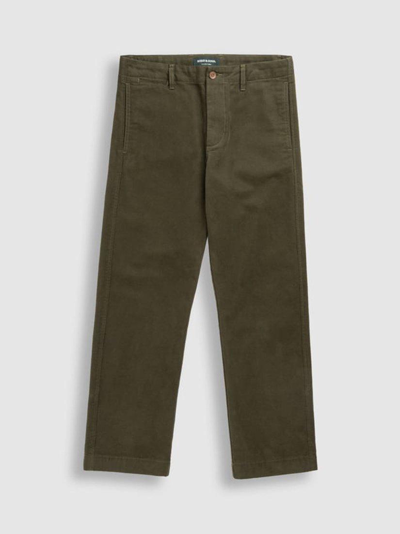 Product image 4 of 6, which shows Rodd & Gunn Clyde Relaxed Fit Trousers, Olive, 28R