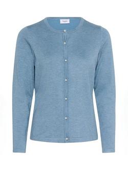 Saint Tropez Jemma Crew Neck Cardigan, Blue Shadow Melange, Blue Shadow Melange