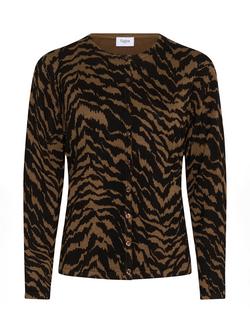 Saint Tropez Zhila Animal Print Cardigan containing LENZING™ ECOVERO™ Viscose, Black Shifted Stroke, Black Shifted Stroke