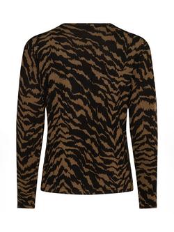 Saint Tropez Zhila Animal Print Cardigan containing LENZING™ ECOVERO™ Viscose, Black Shifted Stroke - view 2, Black Shifted Stroke