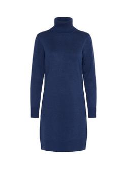 Saint Tropez Mila Roll Neck Jumper Dress, Pageant Blue Melange, Pageant Blue Melange