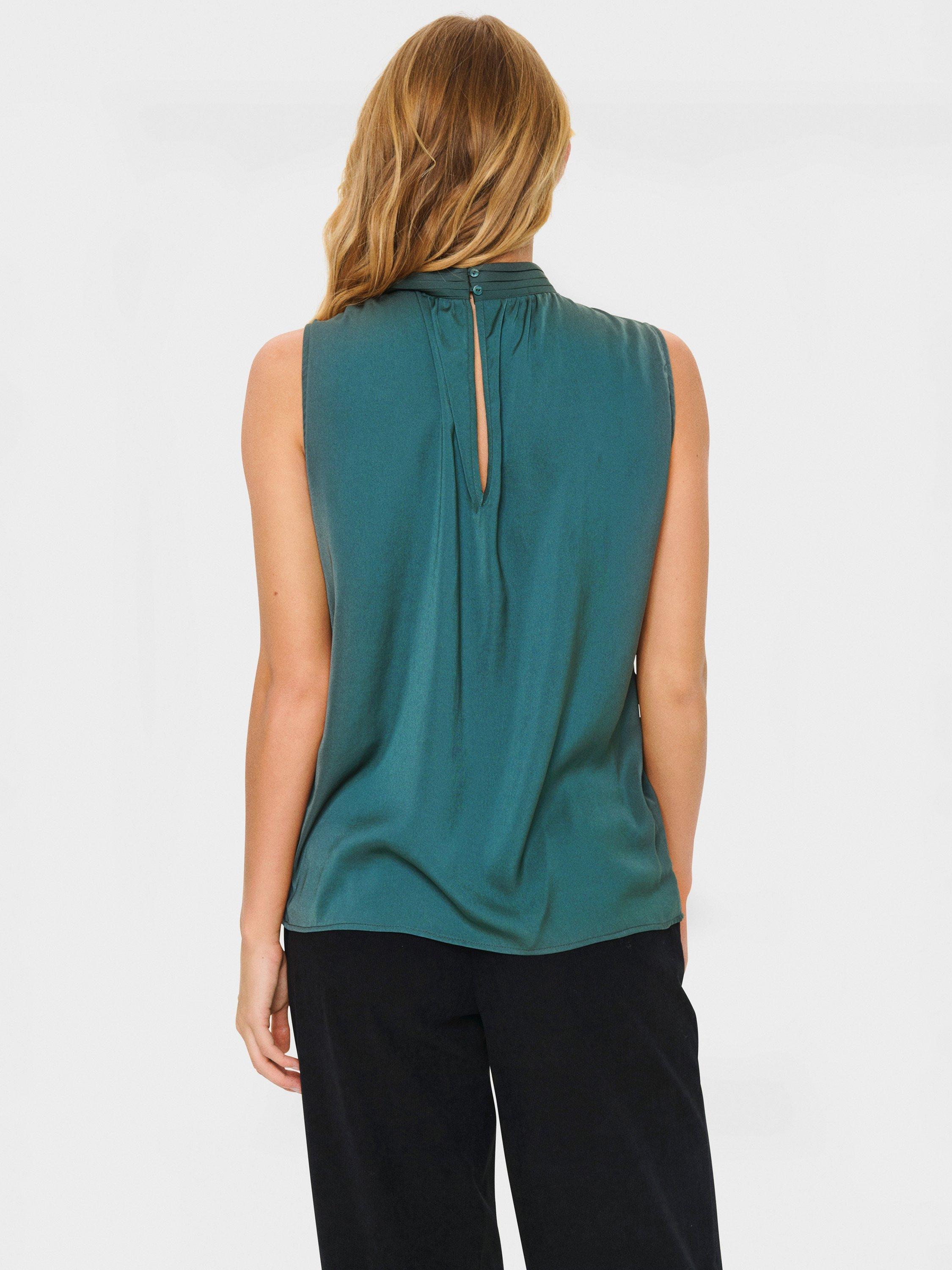 Product image 2 of 6, which shows Saint Tropez Aileen High Neck Top, Atlantic Deep, XS