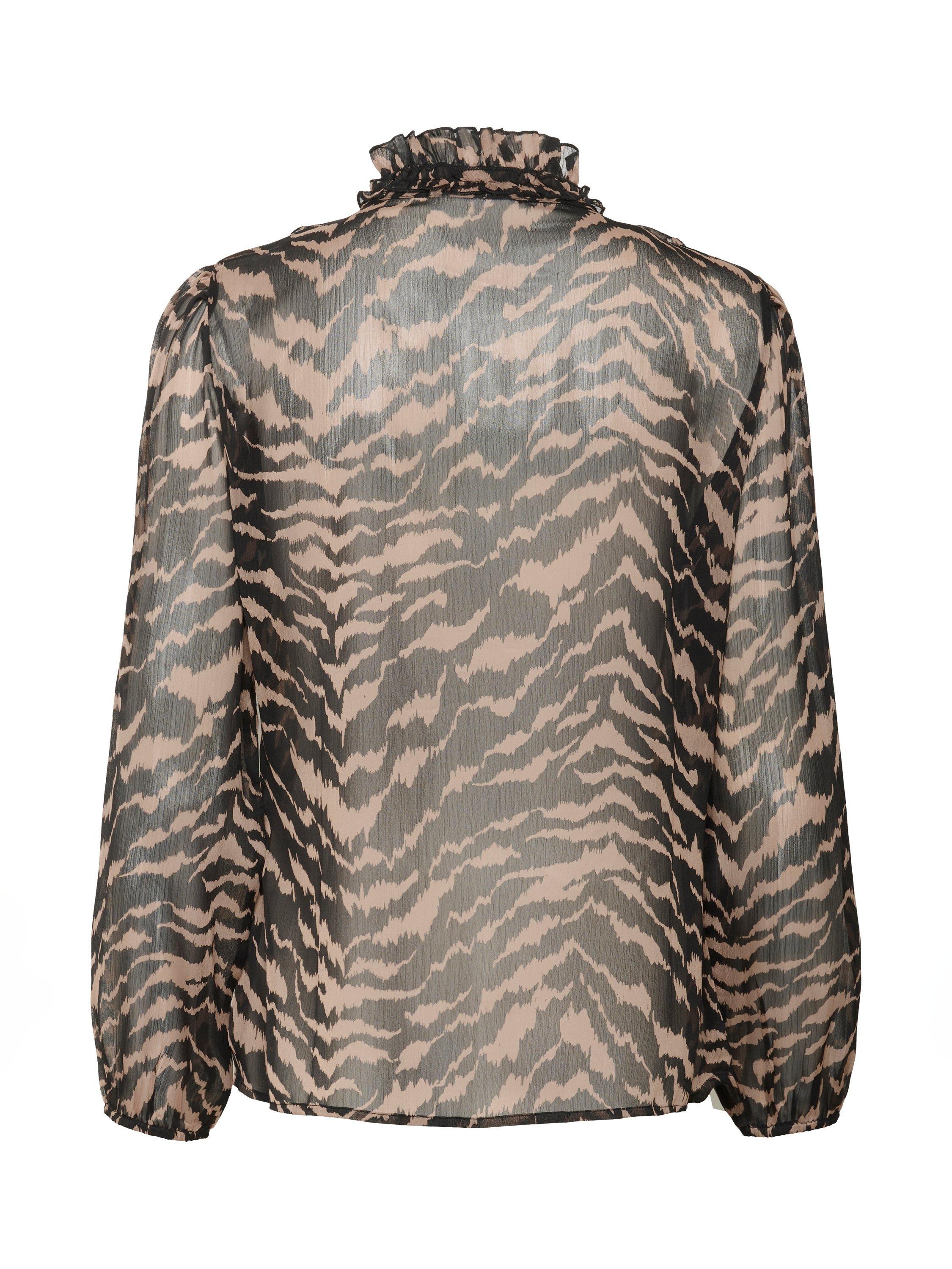 Product image 2 of 2, which shows Saint Tropez Lilja Crinkle Top, Black Shifted Stroke, XS