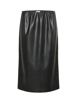 Saint Tropez Dowie Faux Leather Midi Skirt, Black, Black