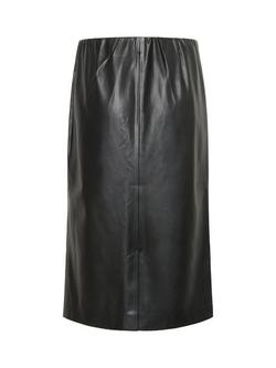 Saint Tropez Dowie Faux Leather Midi Skirt, Black - view 2, Black