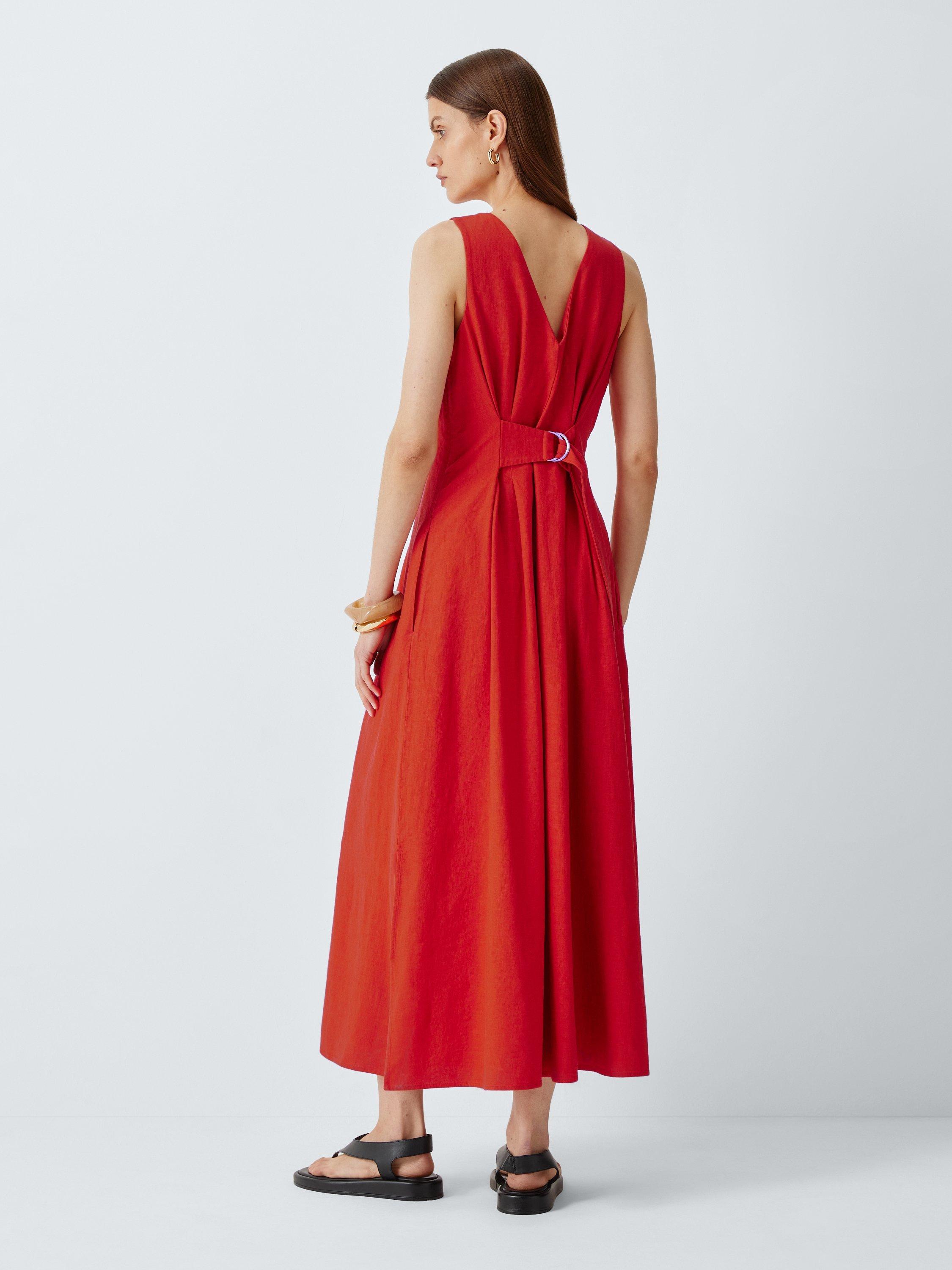 strapless open back dress Sleeveless Pleated Midi main image 0