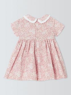 John Lewis Heirloom Collection Baby Floral Smocked Dress & Bloomers Set, Pink - view 2, Pink