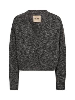 MOS MOSH Zela V-Neck Wide Knit Alpaca Blend Cardigan, Phantom