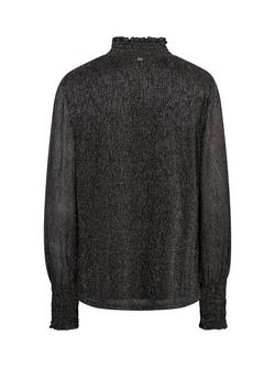 MOS MOSH Ximena Metallic High Neck Long Sleeve Blouse - view 2, Phantom