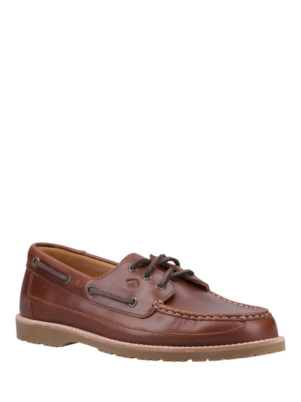 Sperry Topsider Leather Mini Lug 3 Eye Boat Shoes, Brown - view 2, Brown