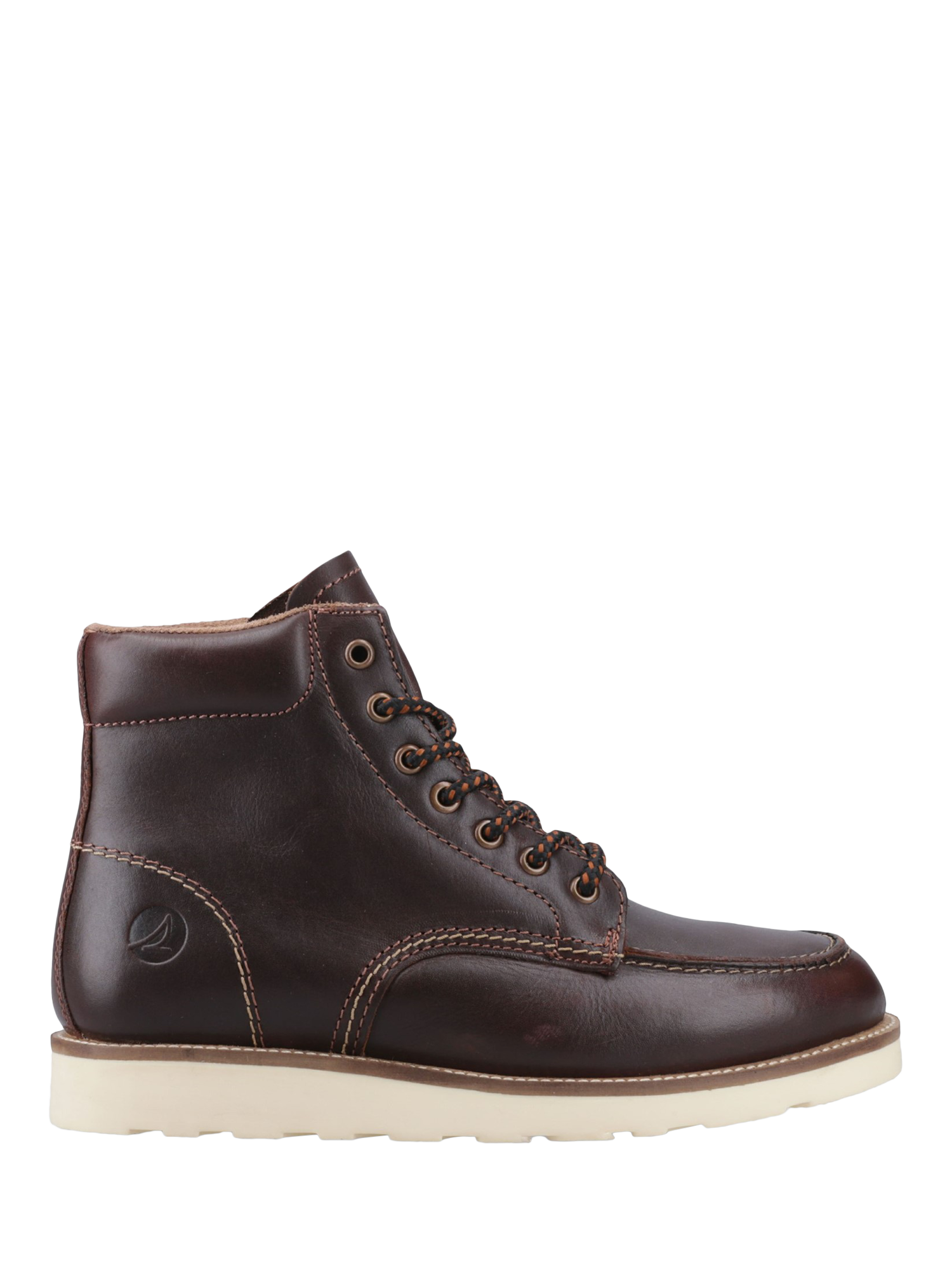 Product image 1 of 5, which shows Sperry Boston Leather Lace-Up Ankle Boots, Chocolate, 7