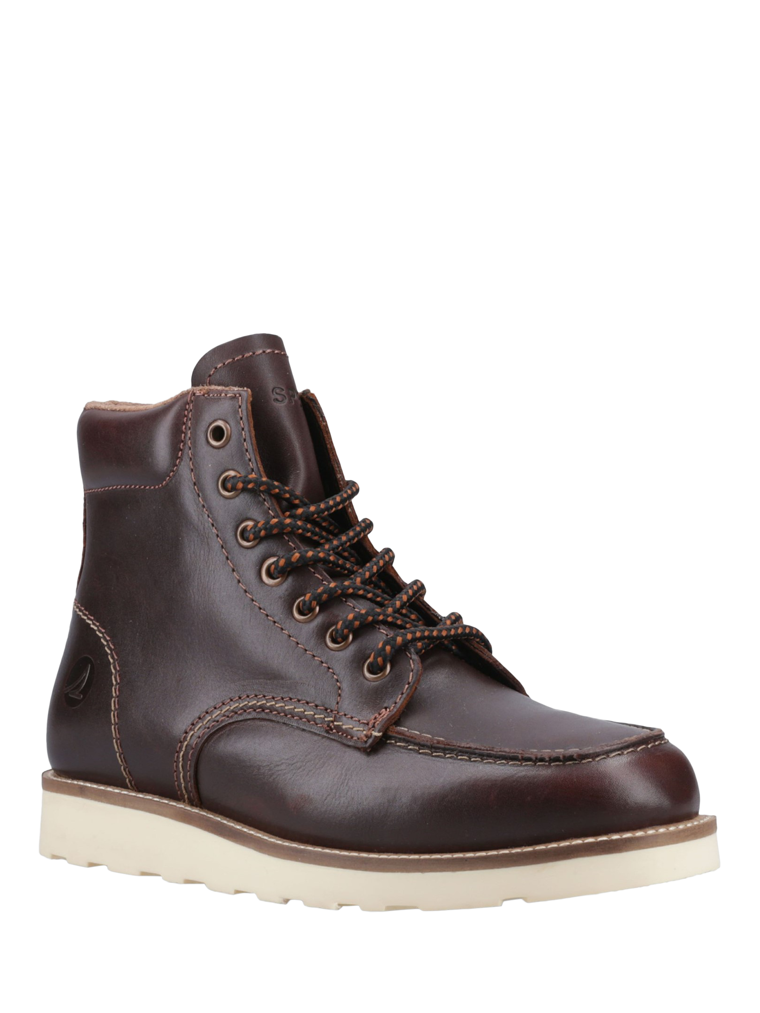 Product image 2 of 5, which shows Sperry Boston Leather Lace-Up Ankle Boots, Chocolate, 7
