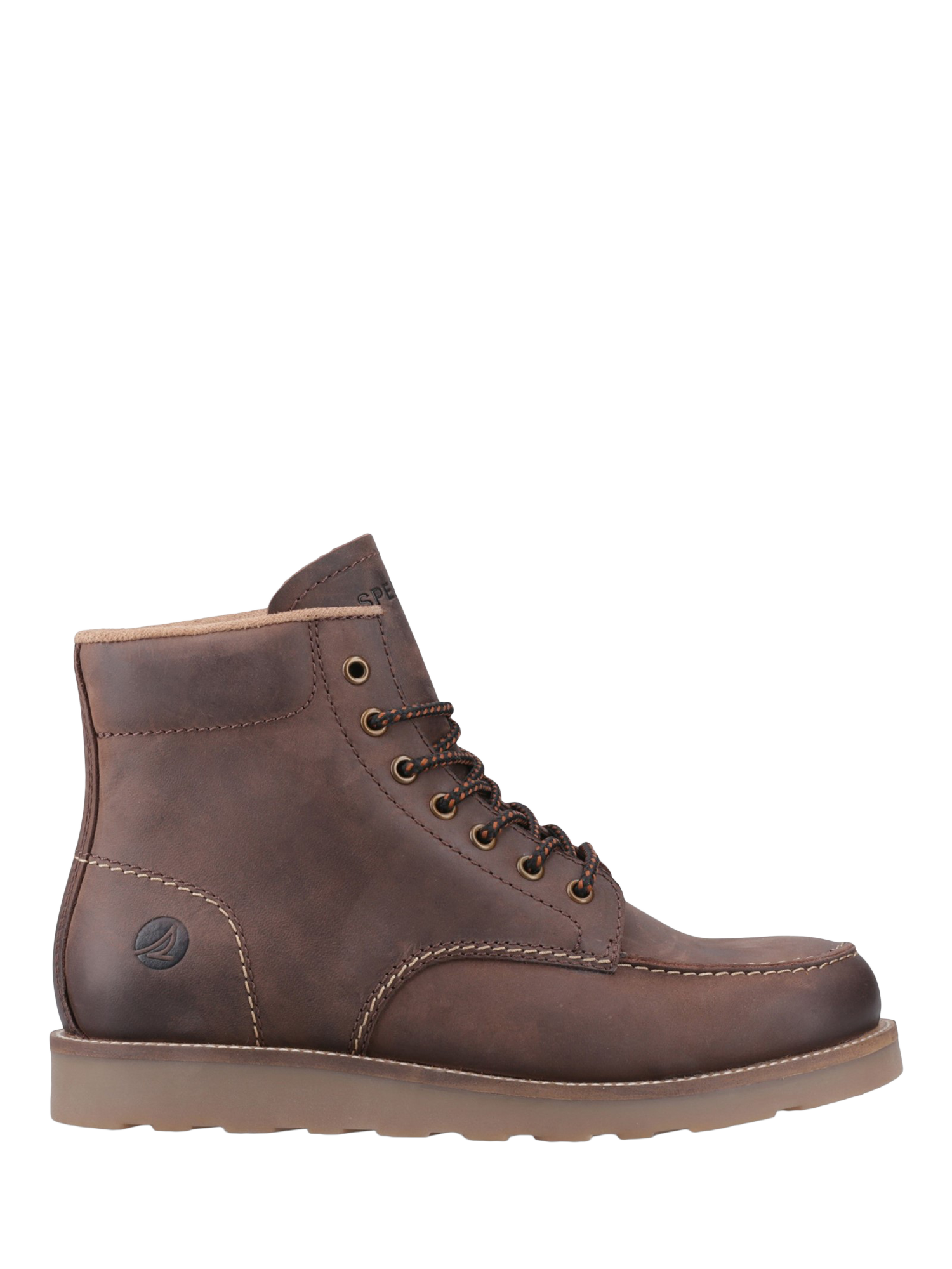 Product image 1 of 4, which shows Sperry Boston Leather Lace-Up Ankle Boots, Brown, 7
