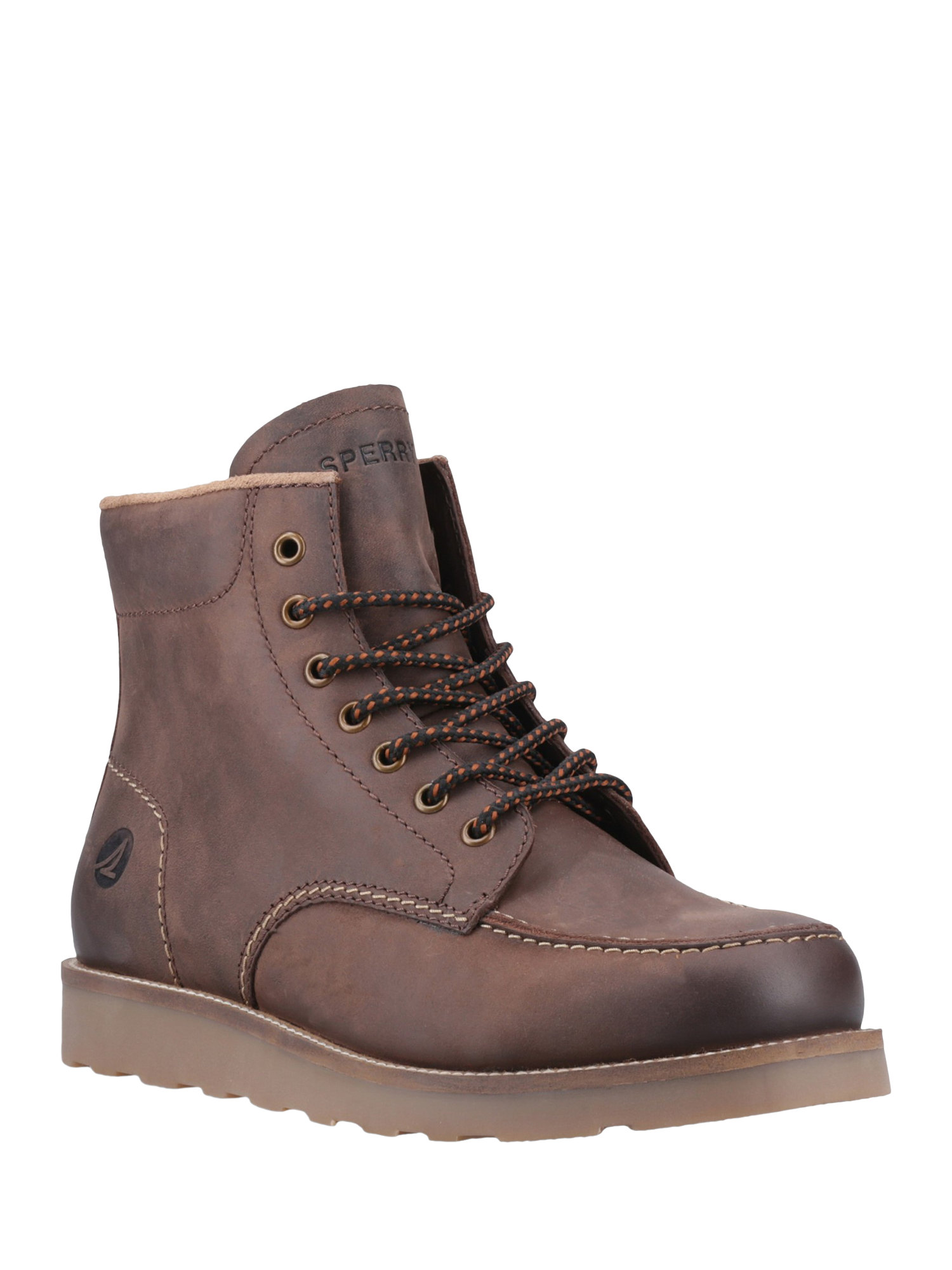 Product image 2 of 4, which shows Sperry Boston Leather Lace-Up Ankle Boots, Brown, 7