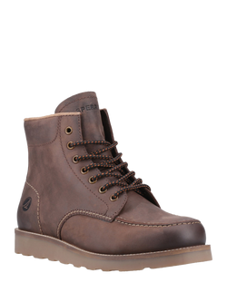 Sperry Boston Leather Lace-Up Ankle Boots - view 2, Brown