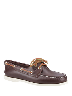 Sperry Authentic Original Leather Boat Shoes, Brown - view 2, Brown