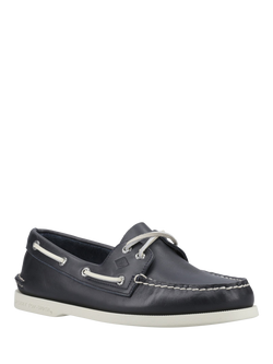 Sperry Authentic Original Leather 2 Eye Boat Shoes, Navy - view 2, Navy