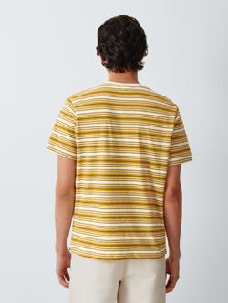 John Lewis Striped Cotton Rich T-Shirt, Chai Tea/Egret - view 2, Chai Tea/ Egret