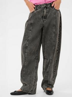 KAFFE Ross Barrel Leg Jeans, Dark Grey Wash