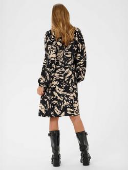 KAFFE Ulla Graphic Dress containing LENZING™ ECOVERO™ Viscose, Black/Grey - view 2, Black/Grey