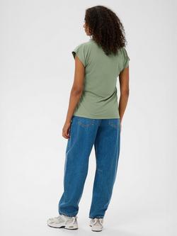 KAFFE Lise Short Sleeve V Neck T-Shirt - view 2, Sea Spray